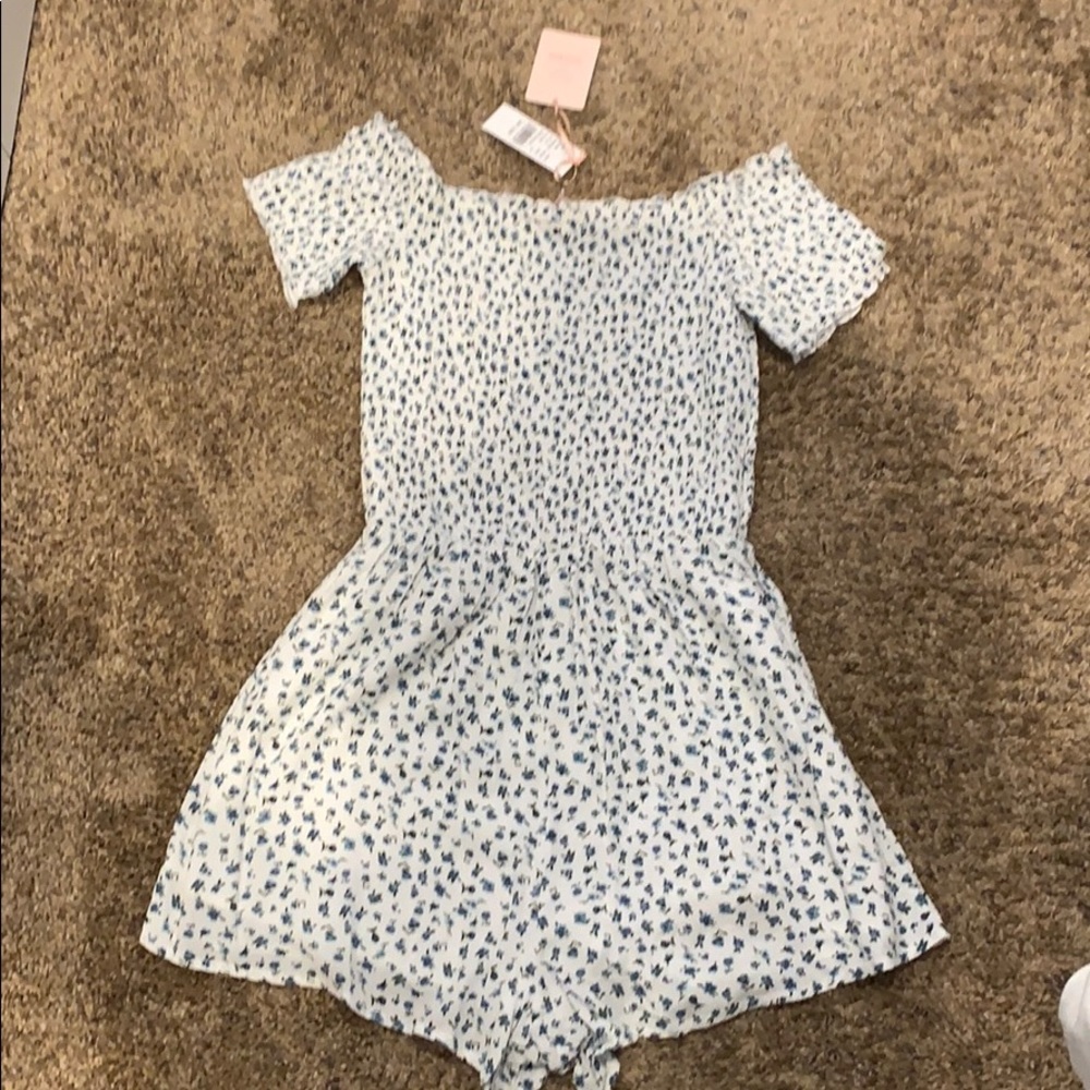 Off the shoulder romper.